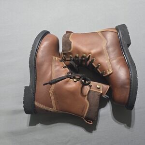NWOB Hytest Work Boots Mens 11W Contour Welt Brown Leather Metatarsal Guard